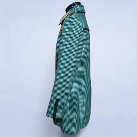 Carlisle Green Houndstooth Wool Peacoat - Size 12 - Picture 2 of 11